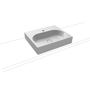 Kaldewei Centro Aufsatz-Waschtisch 903006013199 3057, 60x50x12cm, manhattan Perl-Effekt, ohne Überlauf, 1 Hahnloch