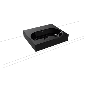 Kaldewei Centro lavabo 903006013701 3057, 60x50x12cm, effet perle noire, sans trop - plein, 2000 trou du robinet