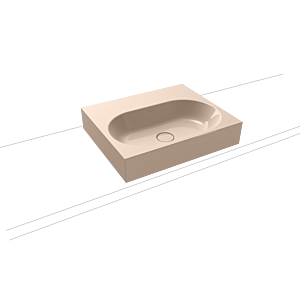 Kaldewei Centro lavabo 903006003030 3057, 60x50x12cm, Bahama effet perlant beige, sans trop - plein, sans trou de coulée