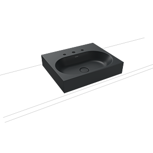 Kaldewei Centro washbasin 903006013715 3057, 60x50x12cm, catania gray matt pearl effect, without overflow, 2000 tap hole