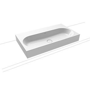 Kaldewei Centro Aufsatzwaschtisch 903106003001 3058 90x50x12cm, weiss, Perl-Effekt, ohne Hahnloch