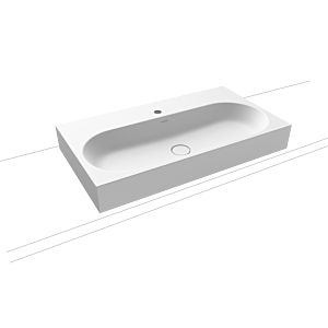 Kaldewei Centro lavabo 903106013711 3058, 90x50x12cm, alpin effet perlant blanc mat, sans trop - plein, 2000 trou du robinet