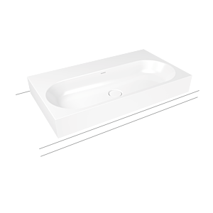 Kaldewei Centro washbasin 903106013715 3058, 90x50x12cm, catania gray matt pearl effect, without overflow, 2000 tap hole