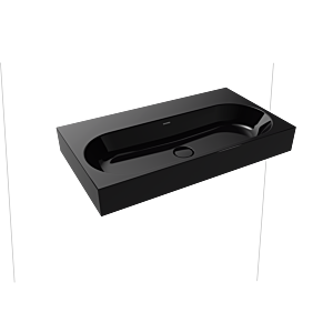 Kaldewei Centro vasque murale 903506003701 3062, 90x50x12cm, effet perlant noir, sans trop-plein, sans trou pour robinetterie