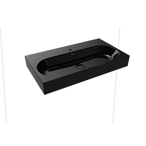 Kaldewei Centro vasque murale 903506013701 3062, 90x50x12cm, effet perlant noir, sans trop-plein, trou pour robinet 2000