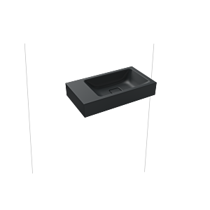 Kaldewei Cono Lave-mains 908006013715 55x30cm, sans trop-plein, trou pour robinet 2000 à droite, effet perlant gris catania mat