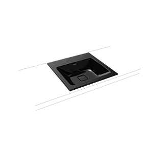 Kaldewei Cono vasque à encastrer 908206003701 3075, 50x50cm, effet perlant noir, sans trop-plein, sans trou pour robinetterie