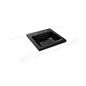 Kaldewei Cono lavabo 908306013701 50x50cm, sans trop - plein, 2000 trou de coulée, effet perle noire