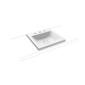 Kaldewei Cono lavabo 908306033711 50x50cm, sans trop - plein, 3 trous taraudés, alpin effet perlant blanc mat