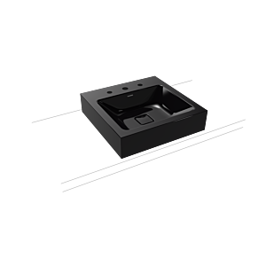 Kaldewei Cono washbasin 908406033701 50x50cm, without overflow, 3 tap holes, black pearl effect