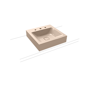 Kaldewei Cono lavabo 908406033030 50x50cm, sans trop - plein, 3 trous taraudés, Bahama effet perle beige