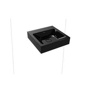 Kaldewei Cono wall-mounted washbasin 908606003701 50x50cm, without overflow, without tap hole, black pearl effect