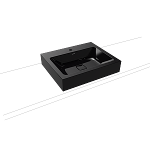 Kaldewei Cono lavabo 902106013701 3085, 60x50x12cm, effet perle noire, sans trop - plein, 2000 trou du robinet