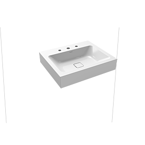 Kaldewei Cono Wandwaschtisch 902506033001 3089, 60x50x12cm, weiss Perl-Effekt, 3 Hahnlöcher