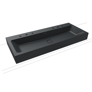 Kaldewei Cono vasque murale 902706003715 3091, 120x50x12cm, effet perlant gris catania, sans trop-plein, sans trou pour robinetterie