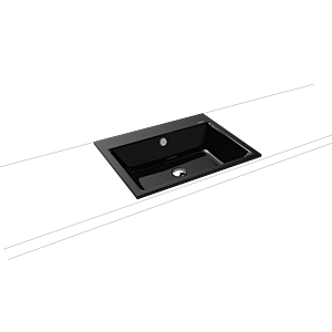 Kaldewei Puro built-in washbasin 900106003701 3151, 60x46cm, black pearl effect, with overflow, without tap hole