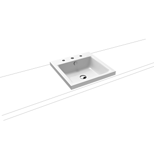 Kaldewei Puro poser 900306033001 3153, 46x46x4cm, blanc, effet perlant, 3 trous robinetterie