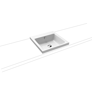 Kaldewei Puro Aufsatzwaschtisch 900306003001 3153, 46x46x4cm, weiss, Perl-Effekt, ohne Hahnloch