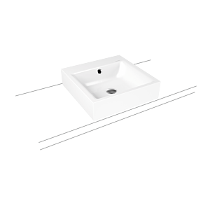 Kaldewei Puro Aufsatz-Waschtisch 900606013715 3156, 46x46cm, cataniagrau matt Perl-Effekt, mit Überlauf, 1 Hahnloch
