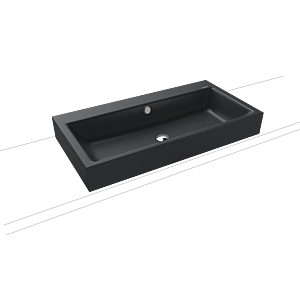 Kaldewei Puro washbasin 900806013715 3158, 90x46cm, catania gray matt, pearl effect, with overflow, 2000 tap hole