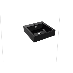 Kaldewei Puro wall-mounted washbasin 901306013701 3163, 46x46cm, black pearl effect, with overflow, with tap hole