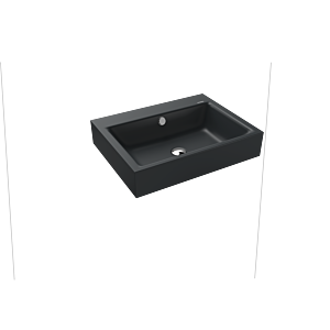 Kaldewei Puro wall-mounted washbasin 901406013715 3164, 60x46cm, catania gray matt pearl effect, with overflow, with tap hole