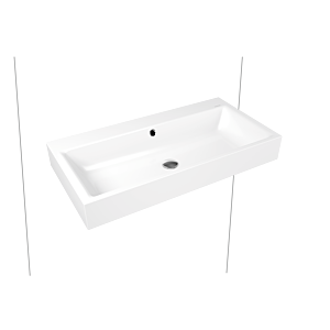 Kaldewei Puro wall-mounted washbasin 901506013715 3165, 90x46cm, catania gray matt pearl effect, with overflow, with tap hole