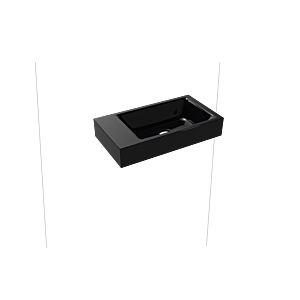 Kaldewei Puro Einbauwaschtisch 906906003701 ohne Überlauf, ohne Hahnloch, schwarz Perl-Effekt, 55x30x1,0cm