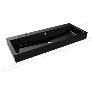 Kaldewei Puro lavabo 907006053701 120x46x12cm, avec trop - plein, trous taraudés 2x3, effet perle noire
