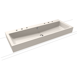 Kaldewei Puro lavabo 907006053231 120x46x12cm, avec trop - plein, trous taraudés 2x3, effet perle Pergamon