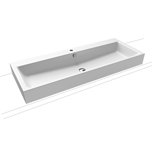 Kaldewei Puro washbasin 907006013711 120x46x12cm, with overflow, with tap hole, alpine white matt pearl effect