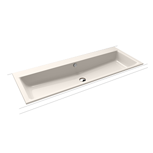 Kaldewei Puro washbasin 907106003231 120x46x1.4cm, with overflow, without tap hole, pergamon pearl effect