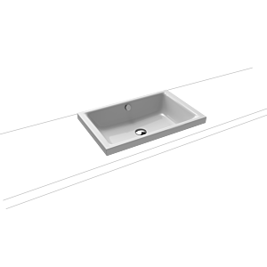 Kaldewei Puro poser 908906003199 3173, 60x38,5cm, effet perlant Manhattan, avec trop-plein, sans trou pour robinetterie