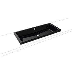 Kaldewei Puro poser 909006003701 3174, 90x38,5cm, effet perlant noir, avec trop-plein, sans trou pour robinetterie
