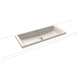 Kaldewei Puro poser 909006003231 3174, 90x38,5cm, effet pergamon perle, avec trop-plein, sans trou pour robinetterie