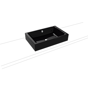 Kaldewei Puro poser 909106003701 3175, 60x38,5cm, effet perlant noir, avec trop-plein, sans trou pour robinetterie