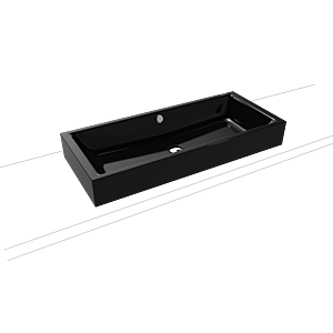 Kaldewei Puro poser 909206003701 3176, 90x38,5cm, effet perlant noir, avec trop-plein, sans trou pour robinetterie
