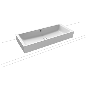 Kaldewei Puro poser 909206003711 3176, 90x38,5cm, effet perlant blanc alpin mat, avec trop-plein, sans trou pour robinetterie