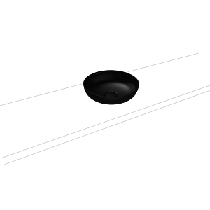 Kaldewei Miena washbasin bowl 909406003676 3181, Ø 38 cm, matt black 100, pearl effect, without overflow, without tap hole, sound insulation