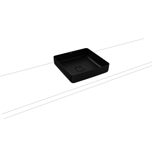 Kaldewei Miena vasque 909506003676 3184, 40 x 40 cm, noir mat 100, sans trop-plein, sans trou pour robinetterie, insonorisation