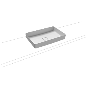 Kaldewei lavabo Miena Mod.3185NP 909606913711 580x380mm, blanc alpin mat, effet perlant , sans trop-plein