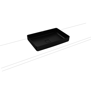 Kaldewei Miena washbasin bowl 909606003676 3185, 58 x 38 cm, matt black 100, without overflow, without tap hole, sound insulation
