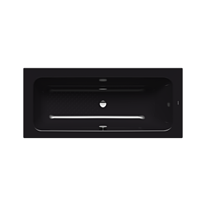 Kaldewei Puro set wide bathtub left 261130003701 anti-slip pearl effect, black, 170x75cm, overflow in the middle