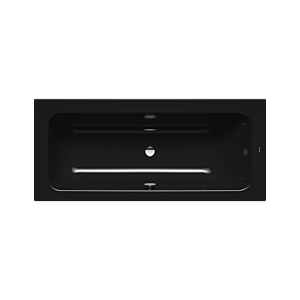 Kaldewei Puro set wide bath tub left 261134013701 full anti-slip pearl effect, black, 170x75cm, overflow in the middle