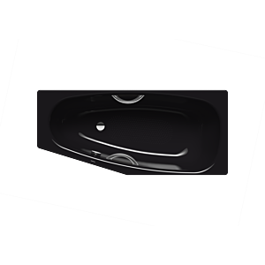 Kaldewei Mini star bath tub left 224934013701 157x75 / 50cm, full anti-slip pearl effect, black