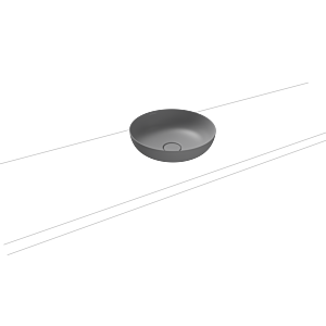 Kaldewei Miena washbasin bowl 909406003663 3181, Ø 38 cm, cool gray 30, pearl effect, without overflow, without tap hole, sound insulation