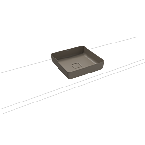 Kaldewei Miena vasque 909506003671 3184, 40 x 40 cm, gris chaud 60, sans trop-plein, sans trou pour robinetterie, insonorisation