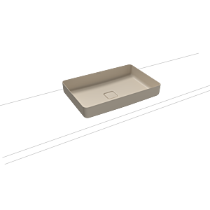 Kaldewei Miena Waschtisch-Schale 909606003661 3185, 58 x 38 cm, warm beige 20, ohne Überlauf, ohne Hahnloch, Schallschutz