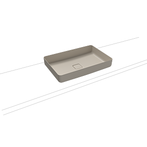 Kaldewei Miena washbasin bowl 909606003668 3185, 58 x 38 cm, warm gray 10, without overflow, without tap hole, sound insulation