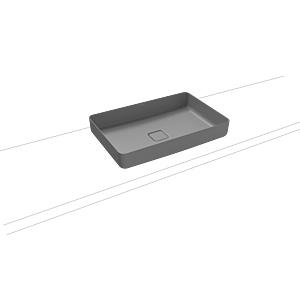 Kaldewei Miena vasque 909606003663 3185, 58 x 38 cm, cool grey 30, sans trop-plein, sans trou pour robinetterie, insonorisation